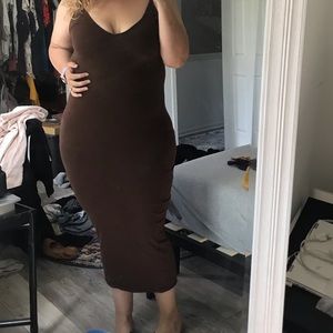 Rebdolls size 1x brown tank bodycon maxi dress